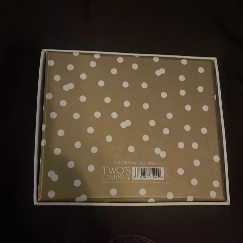 Heart-Shaped Trinket Tray with Gold Polka Dots
